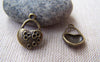 Accessories - 20 Pcs Of Antique Bronze Lovely Flower Heart Charms 12x14mm A1612