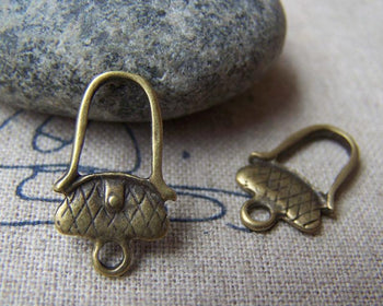 Accessories - 20 Pcs Of Antique Bronze Lovely Handbag Charms  11x19mm A1497