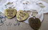 Accessories - 20 Pcs Of Antique Bronze Lovely Heart Charms 15x16mm A1628