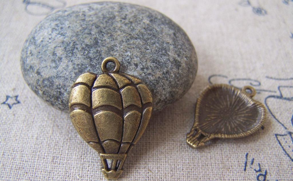 Accessories - 20 Pcs Of Antique Bronze Lovely Hot Air Balloon Charms 17x25mm A3483