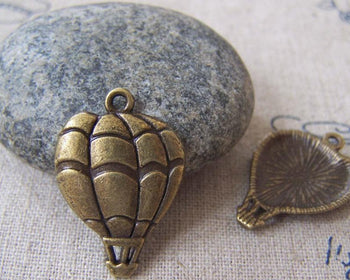 Accessories - 20 Pcs Of Antique Bronze Lovely Hot Air Balloon Charms 17x25mm A3483