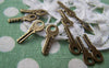 Accessories - 20 Pcs Of Antique Bronze Lovely Key Charms 7x18mm A167