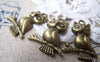 Accessories - 20 Pcs Of Antique Bronze Lovely Owl Charms 18x24mm A139