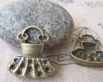 Accessories - 20 Pcs Of Antique Bronze Lovely Princess Dress Charms 22x24mm A569