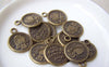 Accessories - 20 Pcs Of Antique Bronze Lovely Princess Round Charms 16mm A4001