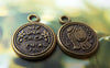 Accessories - 20 Pcs Of Antique Bronze Lovely Princess Round Charms 16mm A4001