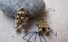 Accessories - 20 Pcs Of Antique Bronze Lovely Robot Charms 9x17mm A684