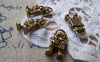 Accessories - 20 Pcs Of Antique Bronze Lovely Robot Charms 9x17mm A684