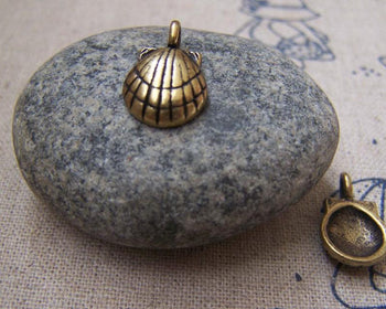 Accessories - 20 Pcs Of Antique Bronze Lovely Sea Shell Scallp Charms 10x11mm A2167