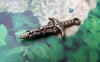 Accessories - 20 Pcs Of Antique Bronze Lovely Sword Charms 13x28mm A2896