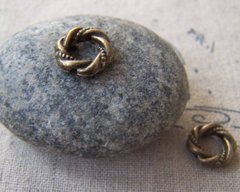 Accessories - 20 Pcs Of Antique Bronze Lovely Twisted Coiled Ring  11mm A2374