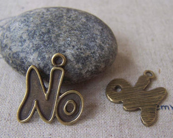 Accessories - 20 Pcs Of Antique Bronze Lovely Word No Charms 20x22mm A4691
