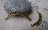 Accessories - 20 Pcs Of Antique Bronze Multiple Loops Curved Bar Connectors 13x37mm A315