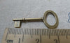 Accessories - 20 Pcs Of Antique Bronze Oval Flat Skeleton Key Pendants Charms 15x33mm  A6329