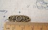 Accessories - 20 Pcs Of Antique Bronze Oval Flower Connector Charms 9x25mm A5228