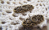 Accessories - 20 Pcs Of Antique Bronze Oval Flower Connector Charms 9x25mm A5228