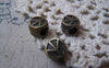 Accessories - 20 Pcs Of Antique Bronze Peace Symbol Beads Charms 7x10mm A4895