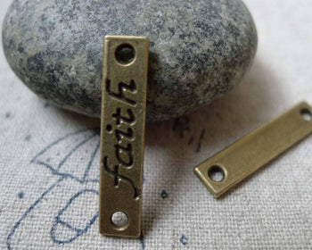 Accessories - 20 Pcs Of Antique Bronze Rectangular Bar Connector Charms 5.5x25mm A6343