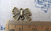 Accessories - 20 Pcs Of Antique Bronze Rhinestone Bow Tie Knot Connector Charms 14x17mm A3440