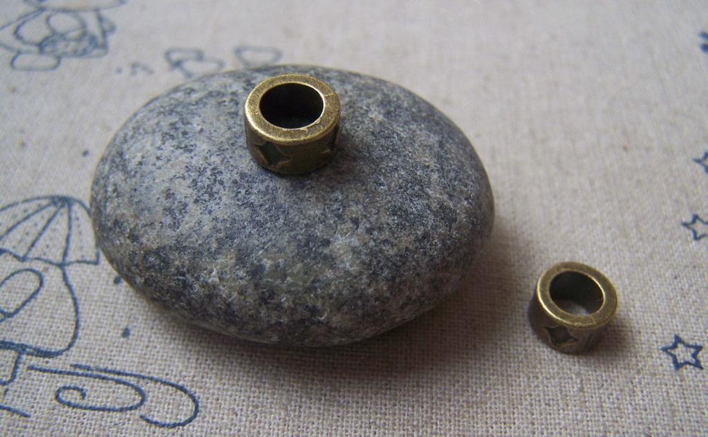 Accessories - 20 Pcs Of Antique Bronze Rhombus Flower Round Ring Charms 5x9mm A4877