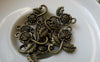 Accessories - 20 Pcs Of Antique Bronze Rose Flower Charms 15x21mm A6315