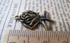 Accessories - 20 Pcs Of Antique Bronze Rose Flower Charms 17x25mm A417