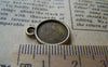 Accessories - 20 Pcs Of Antique Bronze Round  Base Settings Pendant Double Sided Match 12mm Cabochon A3533