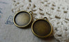 Accessories - 20 Pcs Of Antique Bronze Round  Base Settings Pendant Double Sided Match 14mm Cabochon A5649