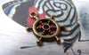 Accessories - 20 Pcs Of Antique Bronze Rudder Charms 15x20mm A1276