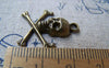 Accessories - 20 Pcs Of Antique Bronze Skull And Crossbones Charms 20x20mm A1576