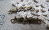 Accessories - 20 Pcs Of Antique Bronze Skull Star Wings Connectors 7x27mm A4913