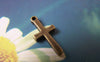 Accessories - 20 Pcs Of Antique Bronze Smooth Cross Charms 9x19mm A3449