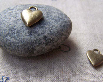 Accessories - 20 Pcs Of Antique Bronze Smooth Heart Charms 10x14mm A1499
