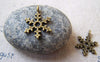 Accessories - 20 Pcs Of Antique Bronze Snowflake Charms 15x21mm A5599