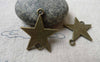 Accessories - 20 Pcs Of Antique Bronze Star Connector Charms 28mm A6620