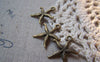 Accessories - 20 Pcs Of Antique Bronze Starfish Charms 16x20mm A524