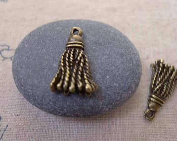 Accessories - 20 Pcs Of Antique Bronze Tassel Charms 12x21mm A7415