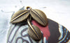 Accessories - 20 Pcs Of Antique Bronze Three Leaf Branch Charms 24x26mm A5777