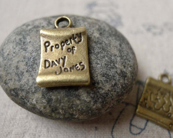 Accessories - 20 Pcs Of Antique Bronze Treasure Map Charms  9x19mm A6906
