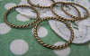 Accessories - 20 Pcs Of Antique Bronze Twisted Coiled Ring Connectors 26mm A431