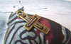 Accessories - 20 Pcs Of Antique Bronze Wire Cross Charms 12x22mm Double Sided A3475