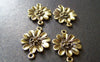 Accessories - 20 Pcs Of Antique Gold Daisy Flower Connector Charms 18x24mm A1831