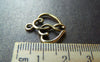 Accessories - 20 Pcs Of Antique Gold Double Heart Charms 16x20mm A913
