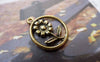 Accessories - 20 Pcs Of Antique Gold Flower Ring Charms 17.5mm A6704