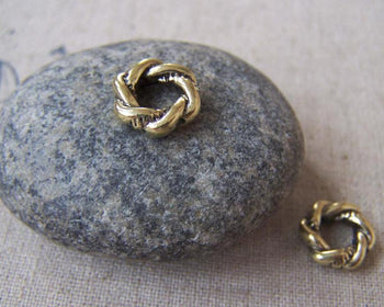 Accessories - 20 Pcs Of Antique Gold Lovely Twisted Coiled Ring 3x11mm A4484