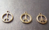 Accessories - 20 Pcs Of Antique Gold Peace Symbol Charms 12mm A3659