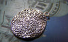 Accessories - 20 Pcs Of Antique Silver Abstract Textured Round Pendant Charms 19x24mm A2470