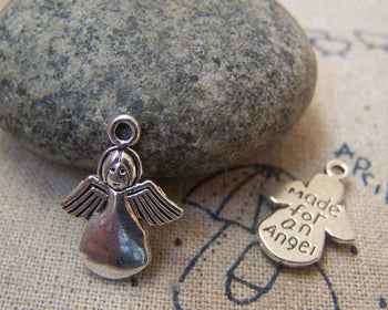 Accessories - 20 Pcs Of Antique Silver Angel Charms 13x15mm A3110