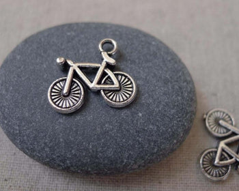 Accessories - 20 Pcs Of Antique Silver Bicycle Bike Charms  14x15mm A7449