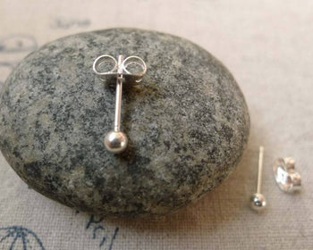 Accessories - 20 Pcs Of Antique Silver Brass Earring Stud Posts With Stopper Steel Pin 3x13mm   A6235